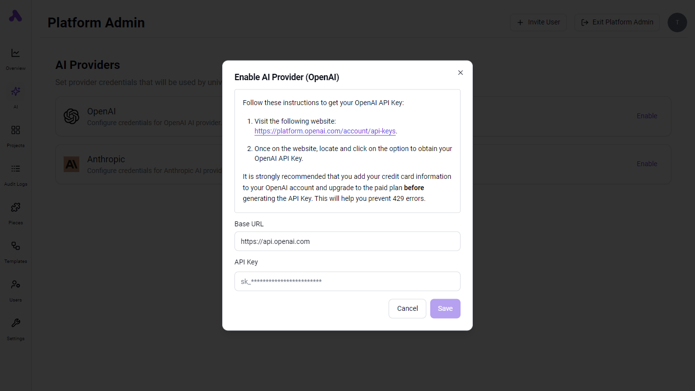 Manage AI Providers