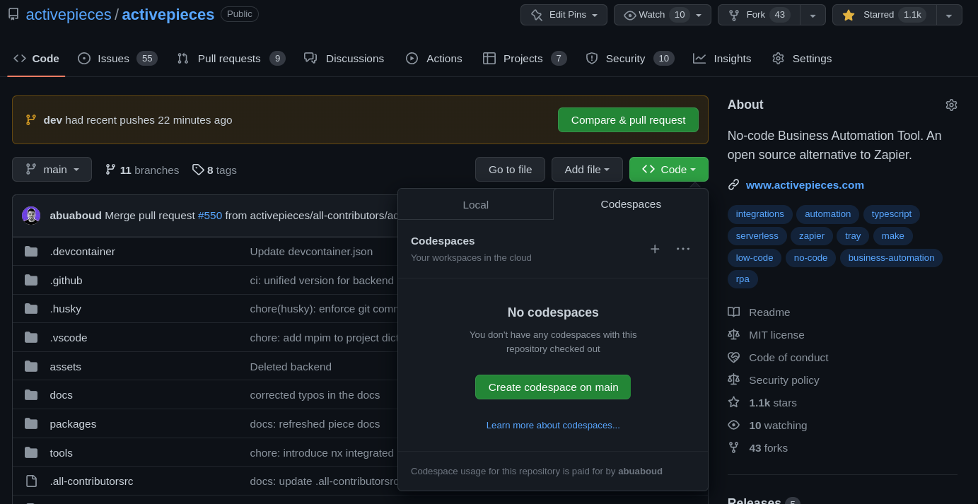 Create Codespace